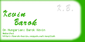 kevin barok business card